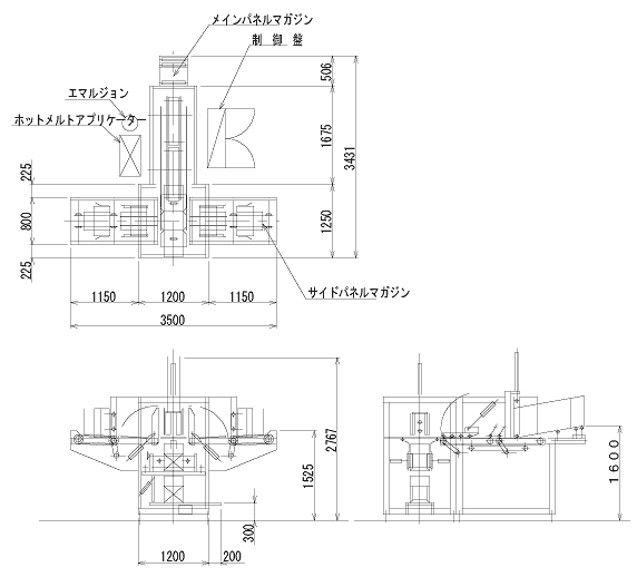ブリスボックス製函機（ホットメルト式） 図面