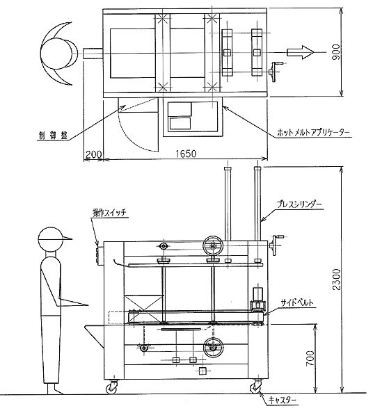 半自動製函機（ホットメルト式） 図面
